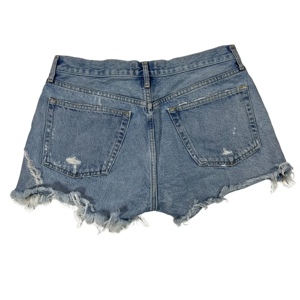 AGOLDE Parker Distressed Light Wash‎ Denim Cutoff Shorts Womens 29 High Rise W31